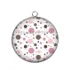 Pendentif Cabochon Argent - pois