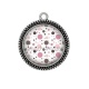 Pendentif Cabochon Argent - pois