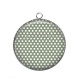 Pendentif Cabochon Argent - pois blanc fond kaki
