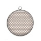 Pendentif Cabochon Argent - pois blanc fond beige