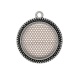 Pendentif Cabochon Argent - pois blanc fond beige