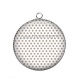 Pendentif Cabochon Argent - pois beige fond blanc