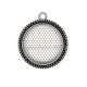 Pendentif Cabochon Argent - pois beige fond blanc
