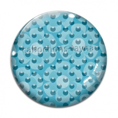 Cabochon Verre - pois bleu