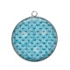 Pendentif Cabochon Argent - pois bleu