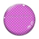 Cabochon Verre - pois blanc fond fuchsia