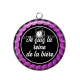 Pendentif Cabochon Argent - je suis la reine de la bière