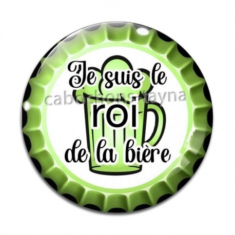 Cabochon Verre -  je suis le roi de la bière