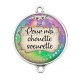 Connecteur Cabochon Argent - pour ma chouette soeurette
