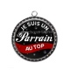 Pendentif Cabochon Argent - je suis un parrain au top