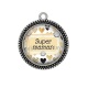 Pendentif Cabochon Argent - super maman