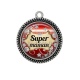 Pendentif Cabochon Argent - super maman