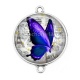Connecteur Cabochon Argent - papillon