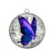 Pendentif Cabochon Argent - papillon