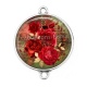 Connecteur Cabochon Argent - rose