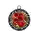 Pendentif Cabochon Argent - rose