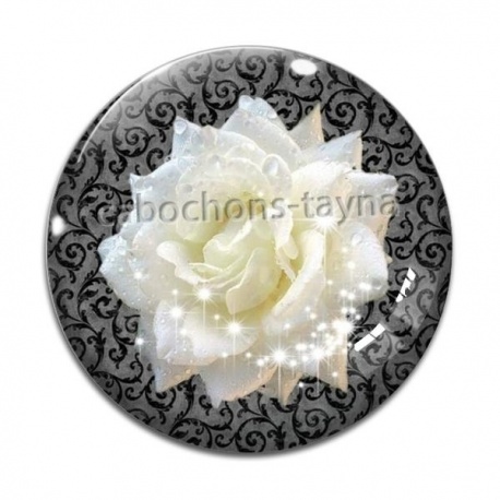 Cabochon Verre -  rose