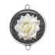 Connecteur Cabochon Argent -  rose