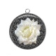 Pendentif Cabochon Argent -  rose