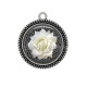 Pendentif Cabochon Argent -  rose