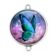 Connecteur Cabochon Argent - papillon