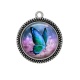 Pendentif Cabochon Argent - papillon