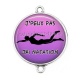 Connecteur Cabochon Argent - j'peux pas j'ai natation