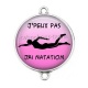 Connecteur Cabochon Argent - j'peux pas j'ai natation