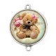 Connecteur Cabochon Argent - ourson