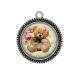 Pendentif Cabochon Argent - ourson