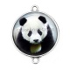 Connecteur Cabochon Argent - panda