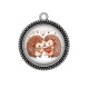 Pendentif Cabochon Argent - hérisson