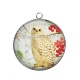 Pendentif Cabochon Argent - chouette