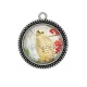 Pendentif Cabochon Argent - chouette