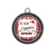 Pendentif Cabochon Argent - et si je t'appelais marraine