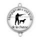 Connecteur Cabochon Argent - mon parrain c'est le roi de la chasse