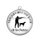 Pendentif Cabochon Argent - mon parrain c'est le roi de la chasse