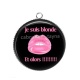 Pendentif Cabochon Argent -  je suis blonde et alors!!!!!!