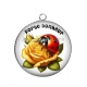Pendentif Cabochon Argent - porte bonheur