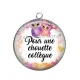 Pendentif Cabochon Argent - pour une chouette collègue