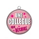 Pendentif Cabochon Argent - une collègue qui déchire