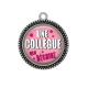 Pendentif Cabochon Argent - une collègue qui déchire