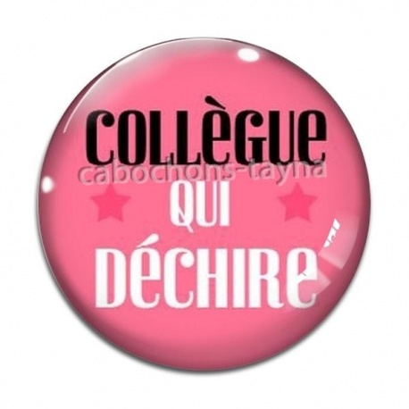 Cabochon Verre - collègue qui déchire