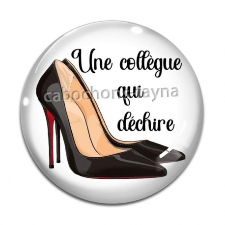 Cabochon Verre - une collègue qui déchire