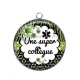 Pendentif Cabochon Argent - une super collègue