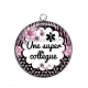 Pendentif Cabochon Argent - une super collègue