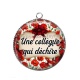 Pendentif Cabochon Argent - une collègue qui déchire