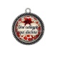 Pendentif Cabochon Argent - une collègue qui déchire