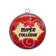 Pendentif Cabochon Argent - super collègue