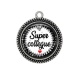 Pendentif Cabochon Argent - super collègue